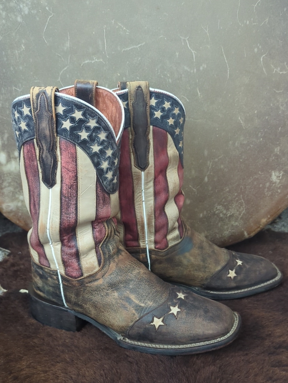 DAN POST DP3914 "Betsy" American Flag cowgirl western boots square toe sz 8.5 - Picture 8 of 15